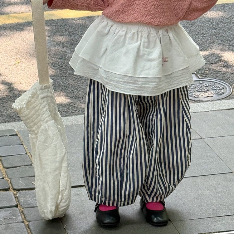 ロングパンツ・スウェットパンツ ストライプルーズワイドバルーンパンツ【mh0010591】