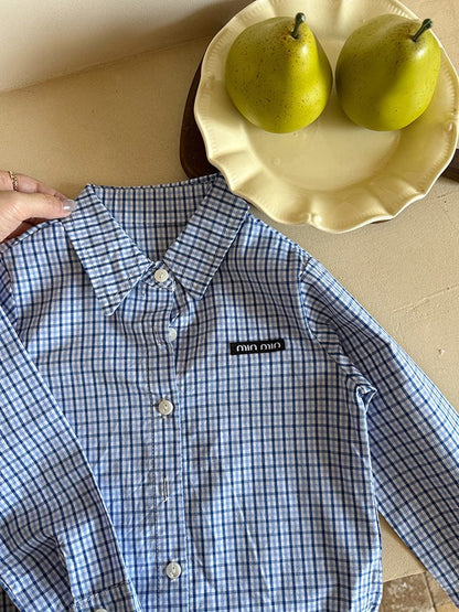 長袖セットアップ チェック長袖シャツ/裾フリルチューブトップ/ニットミニスカート【mh0010594】