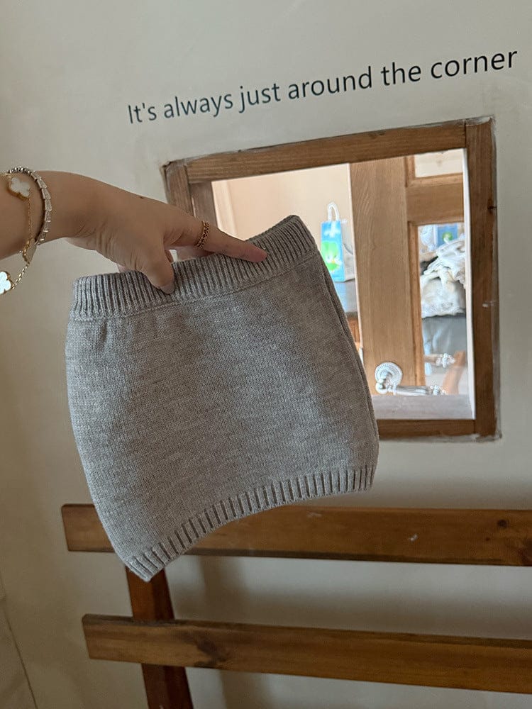 長袖セットアップ チェック長袖シャツ/裾フリルチューブトップ/ニットミニスカート【mh0010594】