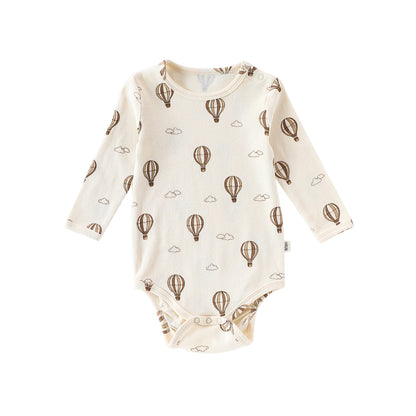 ロンパースセットアップ チェリー/気球プリント長袖ロンパース/パンツ【mh0010721】