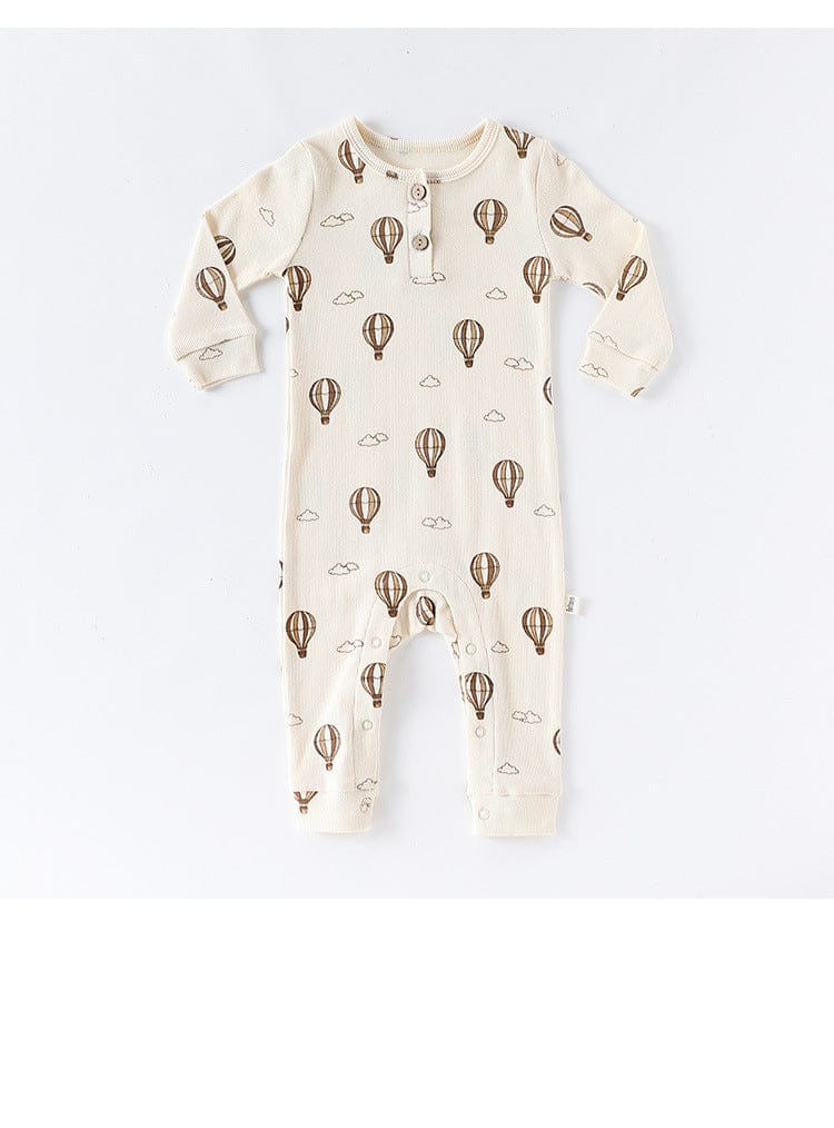 長袖ロンパース チェリー/気球プリント長袖ジャンプスーツロンパース【mh0010723】