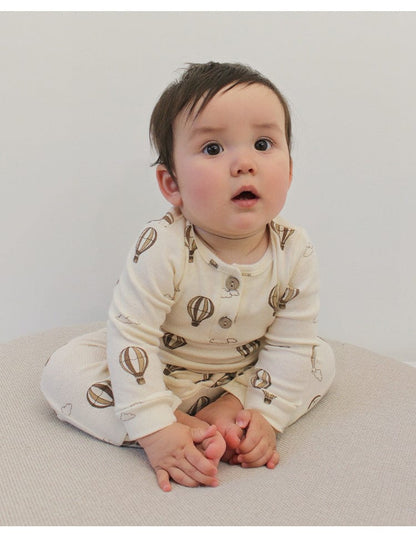 長袖ロンパース チェリー/気球プリント長袖ジャンプスーツロンパース【mh0010723】