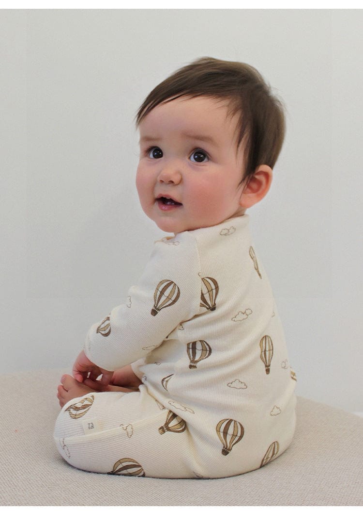 長袖ロンパース チェリー/気球プリント長袖ジャンプスーツロンパース【mh0010723】