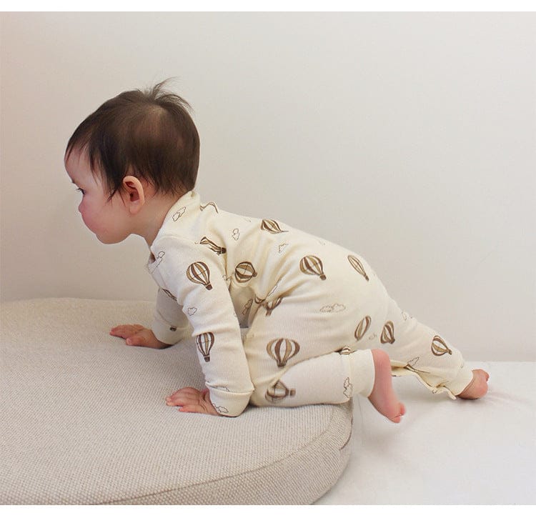 長袖ロンパース チェリー/気球プリント長袖ジャンプスーツロンパース【mh0010723】