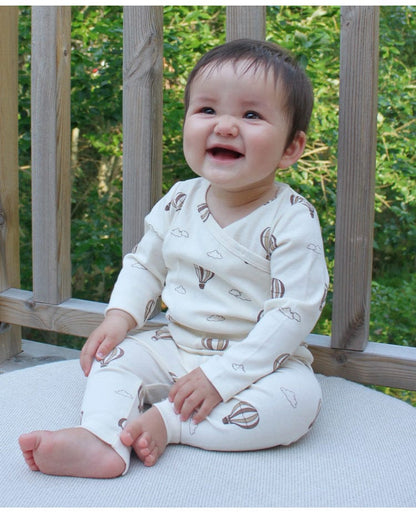 ロンパースセットアップ チェリー/気球プリント長袖肌着ロンパース/パンツ【mh0010724】