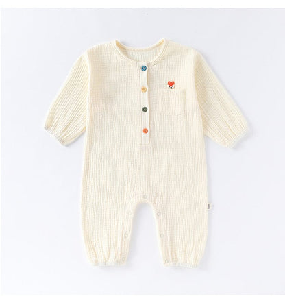 長袖ロンパース ワンポイント刺繍長袖ロンパース【mh0010726】