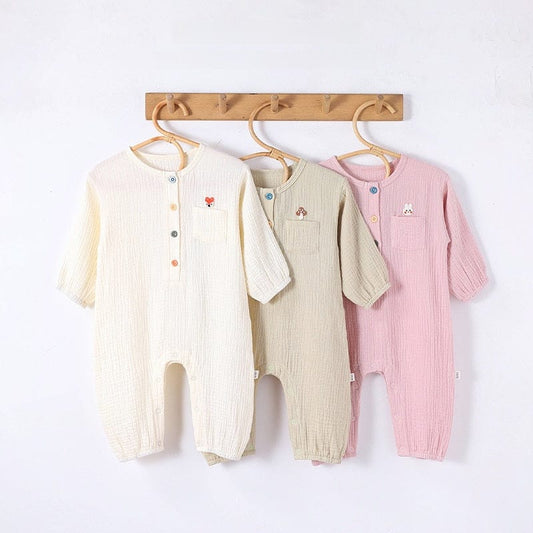 長袖ロンパース ワンポイント刺繍長袖ロンパース【mh0010726】