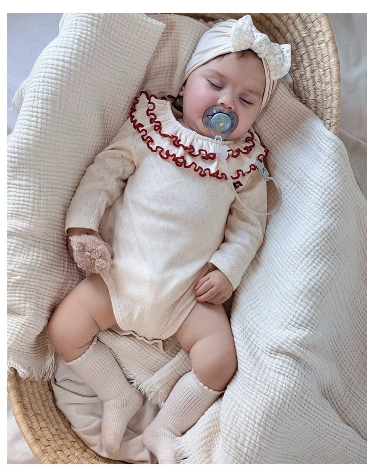 長袖ロンパース メロウフリルラッフル襟長袖ロンパース【mh0010728】