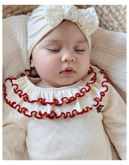 長袖ロンパース メロウフリルラッフル襟長袖ロンパース【mh0010728】