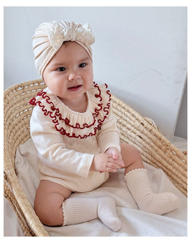 長袖ロンパース メロウフリルラッフル襟長袖ロンパース【mh0010728】