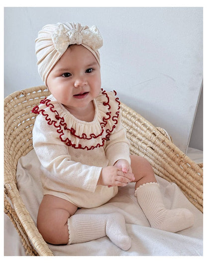 長袖ロンパース メロウフリルラッフル襟長袖ロンパース【mh0010728】