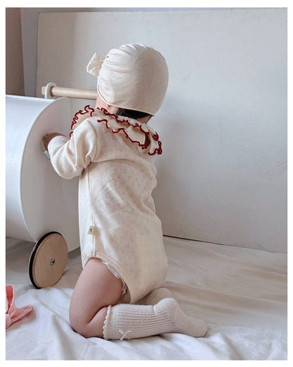 長袖ロンパース メロウフリルラッフル襟長袖ロンパース【mh0010728】