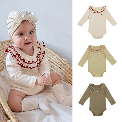 長袖ロンパース メロウフリルラッフル襟長袖ロンパース【mh0010728】