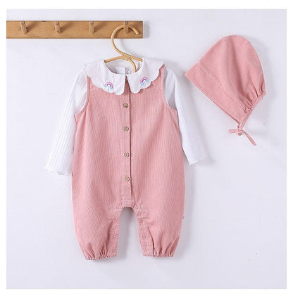 ノースリーブジャンプスーツ 前あきノースリーブジャンプスーツ+ボンネット帽子セット【mh0010729】