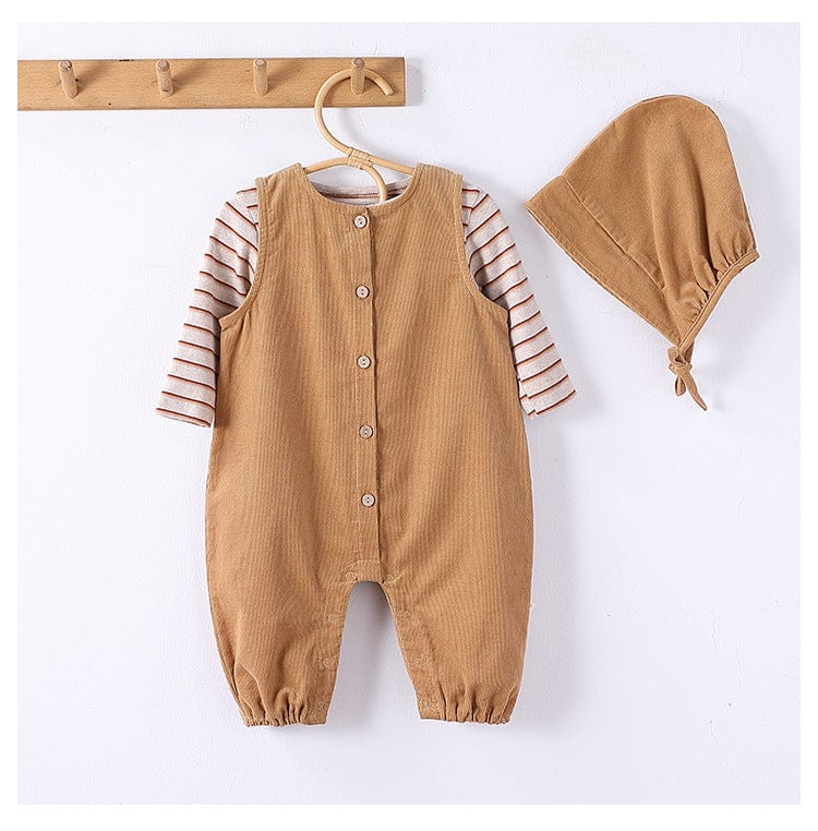 ノースリーブジャンプスーツ 前あきノースリーブジャンプスーツ+ボンネット帽子セット【mh0010729】