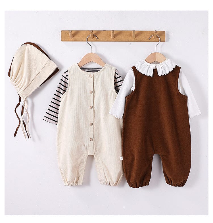 ノースリーブジャンプスーツ 前あきノースリーブジャンプスーツ+ボンネット帽子セット【mh0010729】