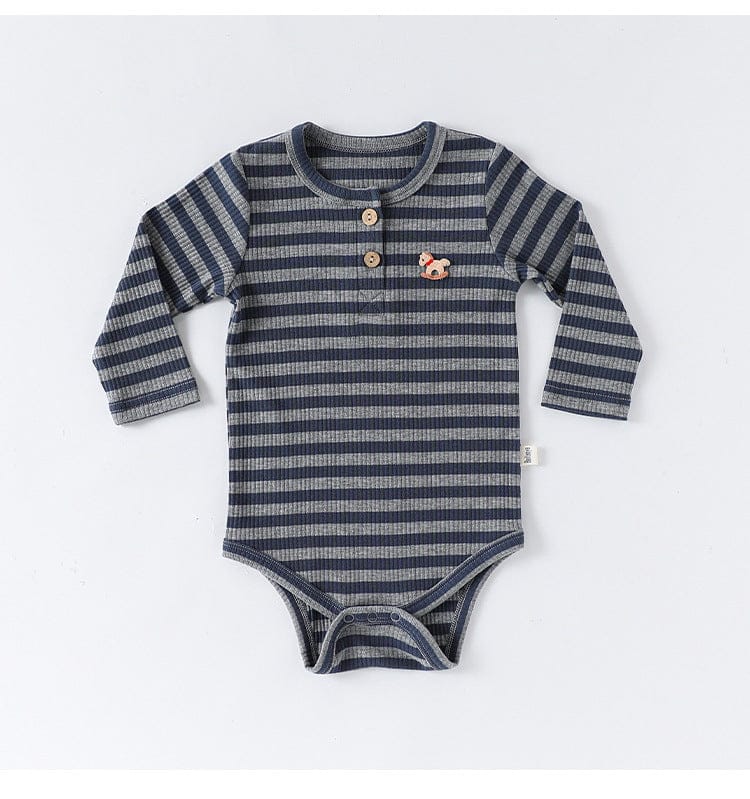 ロンパースセットアップ ボーダー長袖ロンパース/ロングパンツ【mh0010730】