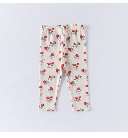 ロンパースセットアップ いちご/レモンボーダー長袖ボディスーツ/ロングパンツ【mh0010739】