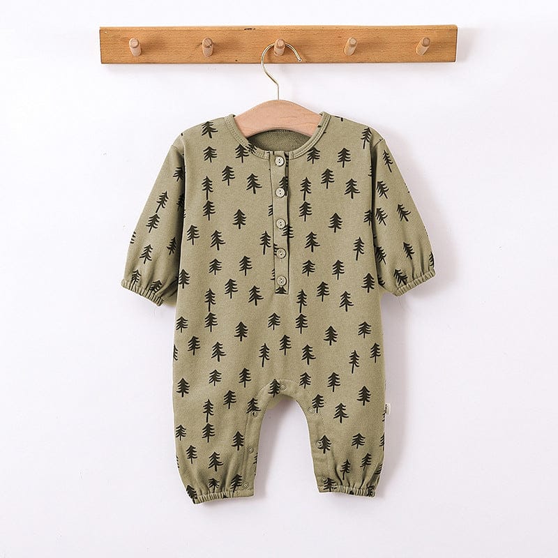 長袖ロンパース 木ツリー/月ムーンプリント長袖ロンパース/カーディガンジャケット【mh0010745】