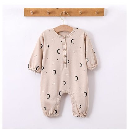 長袖ロンパース 木ツリー/月ムーンプリント長袖ロンパース/カーディガンジャケット【mh0010745】