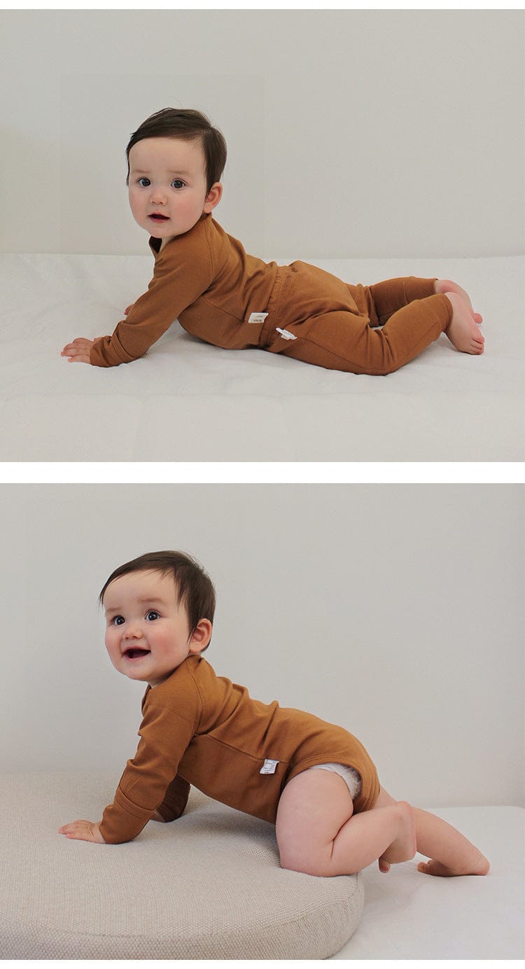 ロンパースセットアップ カクタス/ムーン/ボーダー/無地長袖ボディスーツ/ロングパンツ/ボンネット帽子【mh0010746】