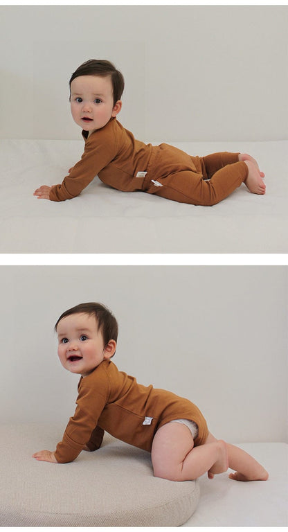 ロンパースセットアップ カクタス/ムーン/ボーダー/無地長袖ボディスーツ/ロングパンツ/ボンネット帽子【mh0010746】