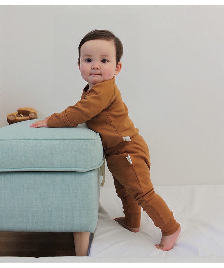 ロンパースセットアップ カクタス/ムーン/ボーダー/無地長袖ボディスーツ/ロングパンツ/ボンネット帽子【mh0010746】