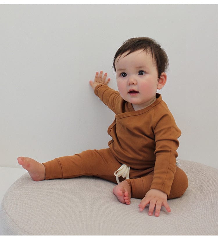 ロンパースセットアップ カクタス/ムーン/ボーダー/無地長袖ボディスーツ/ロングパンツ/ボンネット帽子【mh0010746】