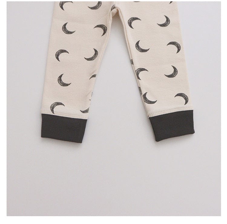 ロンパースセットアップ 月ムーン/星スタープリント長袖ボディスーツ+パンツ/とんがりキャップ帽子【mh0010750】