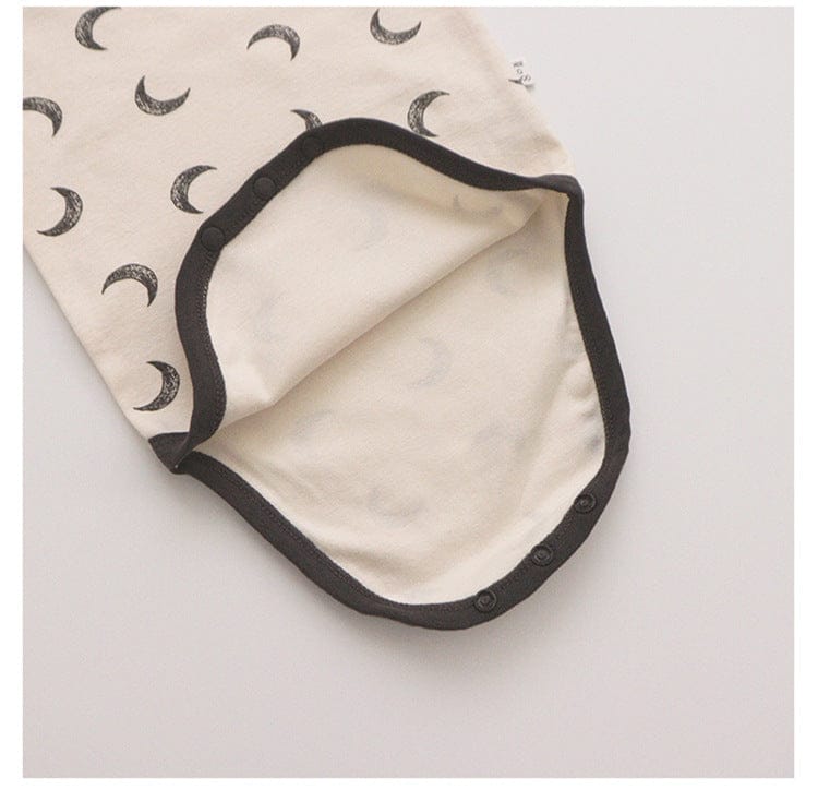 ロンパースセットアップ 月ムーン/星スタープリント長袖ボディスーツ+パンツ/とんがりキャップ帽子【mh0010750】