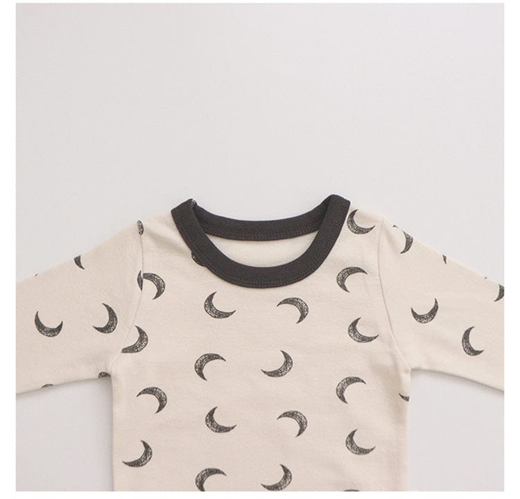 ロンパースセットアップ 月ムーン/星スタープリント長袖ボディスーツ+パンツ/とんがりキャップ帽子【mh0010750】