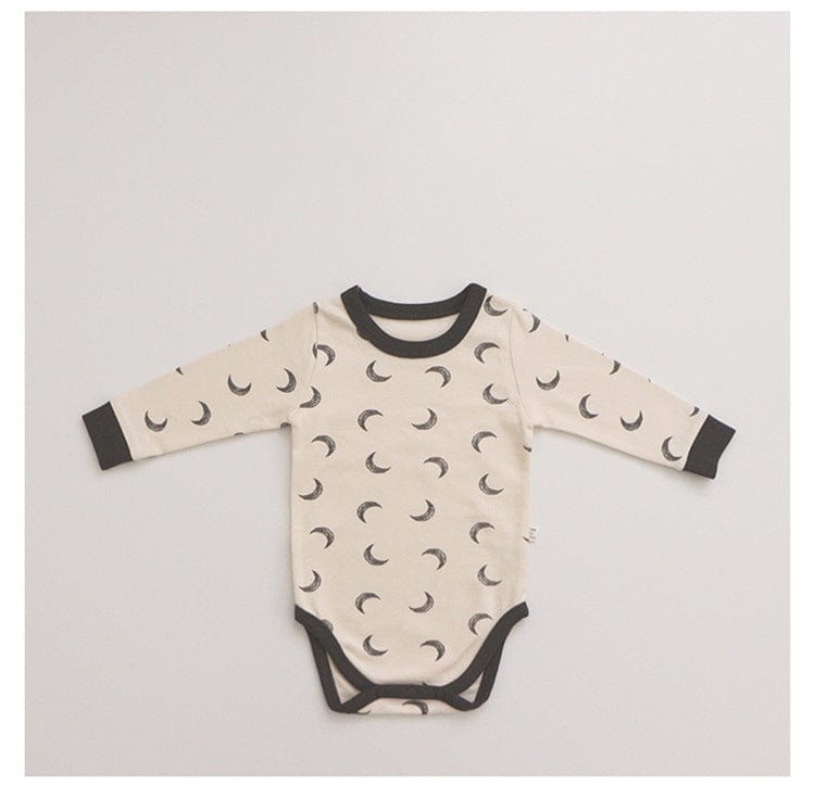 ロンパースセットアップ 月ムーン/星スタープリント長袖ボディスーツ+パンツ/とんがりキャップ帽子【mh0010750】