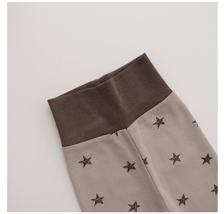 ロンパースセットアップ 月ムーン/星スタープリント長袖ボディスーツ+パンツ/とんがりキャップ帽子【mh0010750】