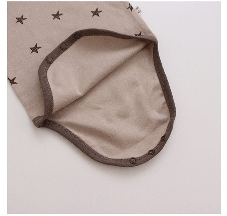 ロンパースセットアップ 月ムーン/星スタープリント長袖ボディスーツ+パンツ/とんがりキャップ帽子【mh0010750】