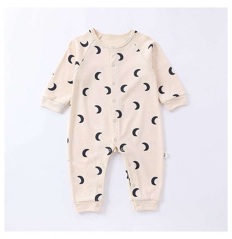 長袖ロンパース ムーン/ドッグプリント長袖ロンパース【mh0010752】