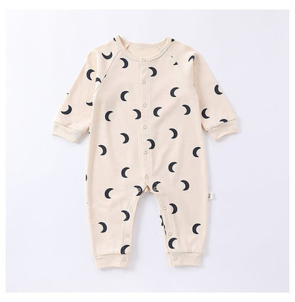 長袖ロンパース ムーン/ドッグプリント長袖ロンパース【mh0010752】