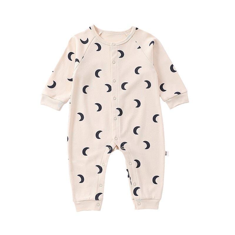 長袖ロンパース ムーン/ドッグプリント長袖ロンパース【mh0010752】