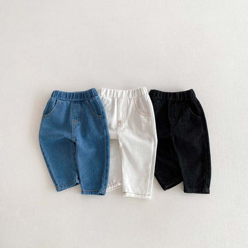 ロングパンツ・スウェットパンツ デニムパンツウエストゴム長ズボンシンプルボトムス【mh0010917】
