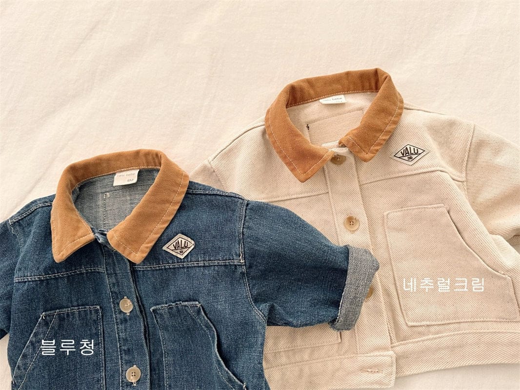 ショートコート・ジャケット・ジャンパー バイカラー襟付き長袖デニムジャケット コットンジャケット【mh0011017】