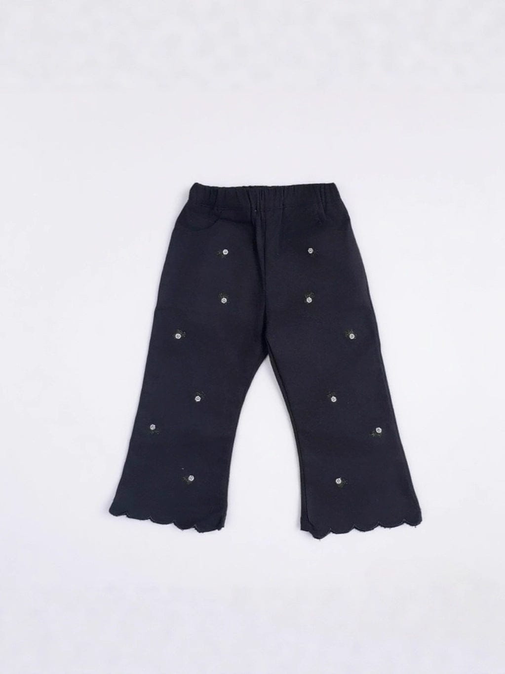 ロングパンツ・スウェットパンツ フラワー刺繍裾メロウフレアパンツ ワイドパンツ【mh0011018】