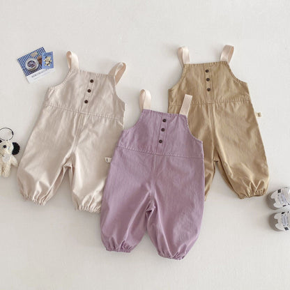 オーバーオール バイカラーサスペンダーフラップポケットポケット付きサロペット【mh0011022】