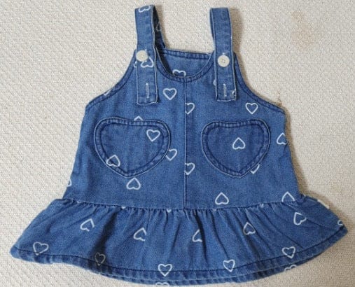 長袖セットアップ デニムサロペットワンピース/メロウフリル長袖ブラウス【mh0011023】