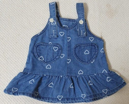 長袖セットアップ デニムサロペットワンピース/メロウフリル長袖ブラウス【mh0011023】