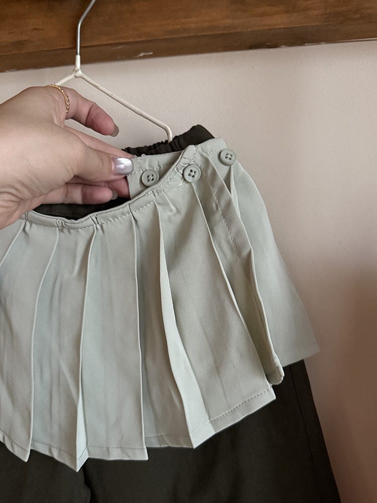 ロングパンツ・スウェットパンツ ワイドシルエットロングパンツ+プリーツスカートセットアップ【mh0011025】