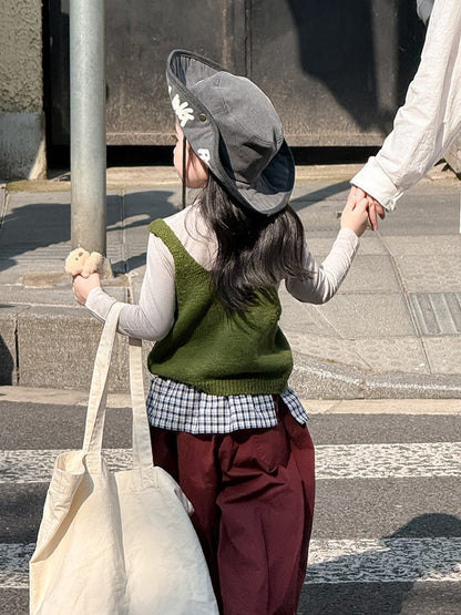 ベスト フロントボタンクロップドニットベスト【mh0011026】