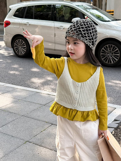 ベスト フロントボタンクロップドニットベスト【mh0011026】