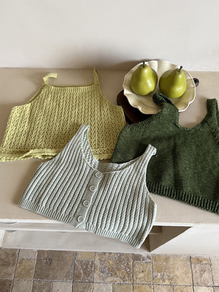 ベスト フロントボタンクロップドニットベスト【mh0011026】