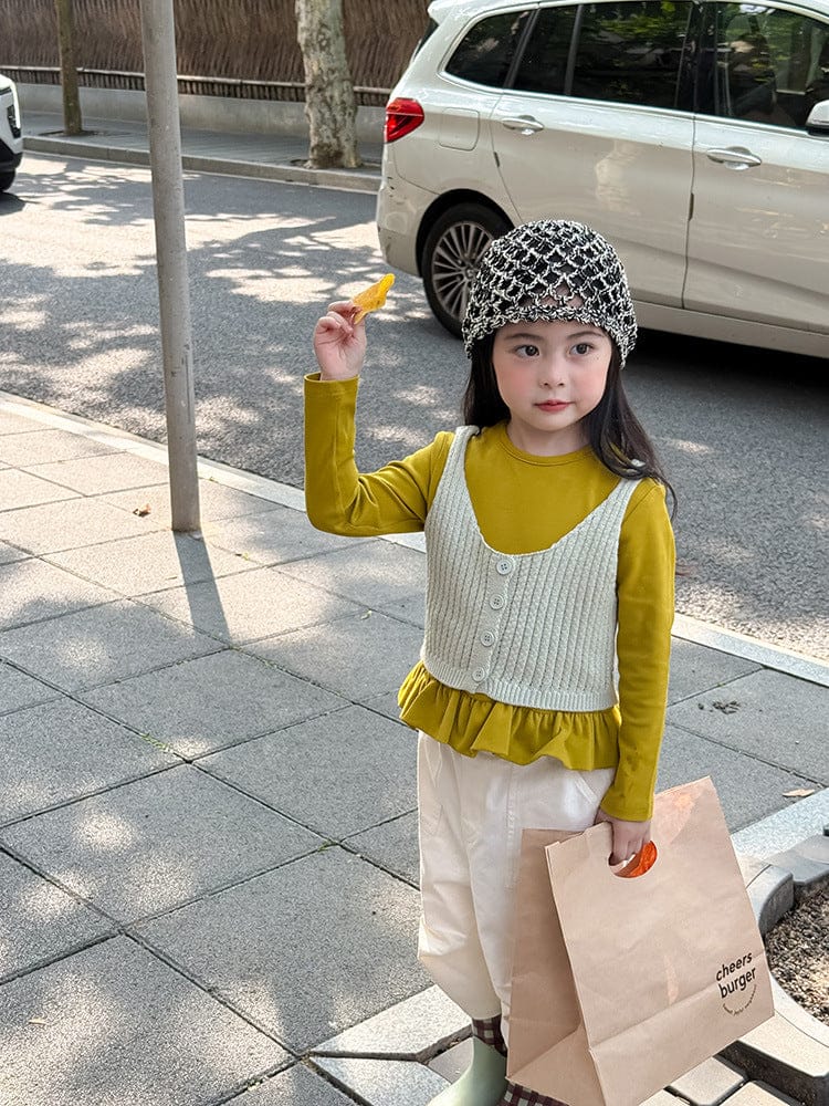 ベスト フロントボタンクロップドニットベスト【mh0011026】