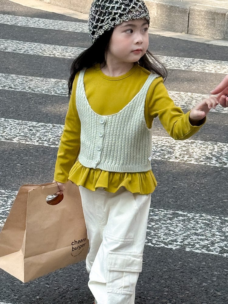 ベスト フロントボタンクロップドニットベスト【mh0011026】