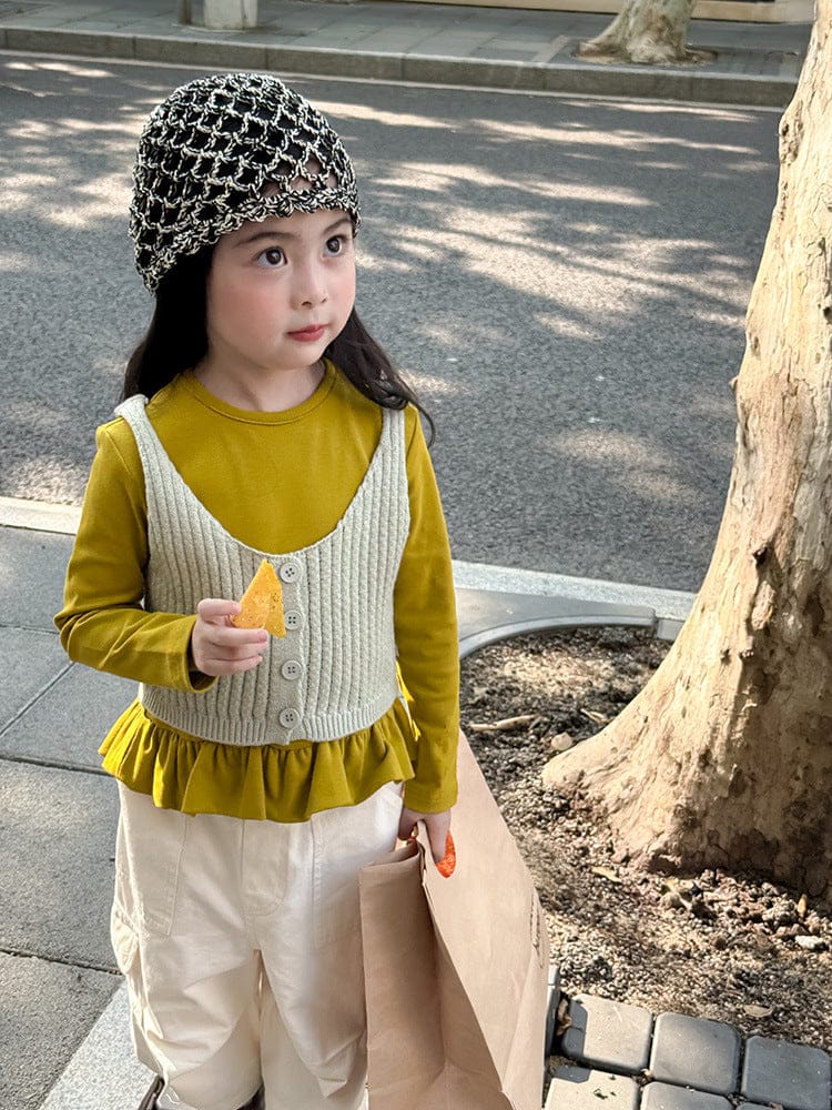 ベスト フロントボタンクロップドニットベスト【mh0011026】